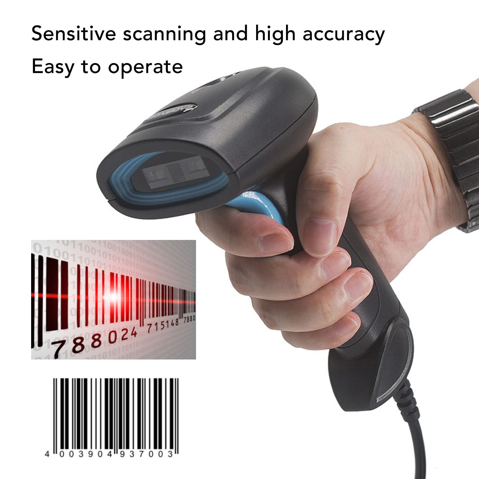 Amazon.co.jp: バーコードスキャナー、コンピューター用の1D有線